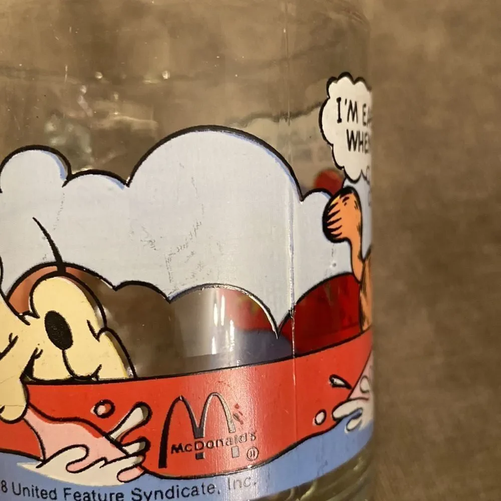 Vintage‎ 1978 Anchor Hocking Garfield Glass Mug Jim Davis McDonalds Made in USA